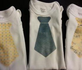 .Iron on Transfer onesie with tie/set of 3/ perfect for easter